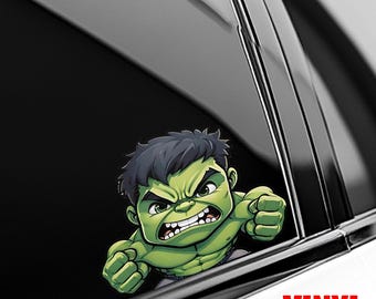 Hulk Peeker Peeking Car Window Decals - Bumper Waterproof Stickers AXHM15