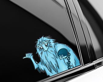 Hitchhiking Ghost Peeker Bumper Sticker, Hitchhiking Ghosts Peeker Car Decal AXHE23