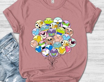 Disney Mickey Pixar characters balloon shirt, Disneyland Pixar Fest 2025 Shirt, Disney Balloon Shirt, WDW Disneyland Family Trip KDLP11