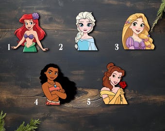 Pegatina de Princesas Disney: Cenicienta, Bella y Ariel, vinilo impermeable para coche y portátil, regalo de cuento de hadas OHVO18