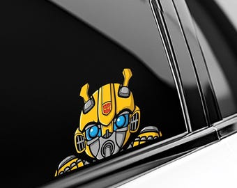Pegatina de Optimus Prime y Bumblebee Peeker: vinilo impermeable de Transformers para coche, portátil y botella. OHUQ20
