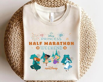 runDisney Disney Princess Half Marathon Weekend 2026 Shirt, Merida Rapunzel Moana Belle Running Marathoner Tank Top Shirt  AXLF15