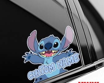 Personalized Stitch Sticker, Stitch Bottle Sticker, Stitch Laptop Sticker, Stitch Name Sticker, Custom Stickers Vinyl, Waterproof AXHL02