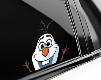 Olaf Frozen Peeker Sticker – Disney Olaf Peekaboo Vinyl Decal – Weather‑Proof Waterproof Car & Laptop Sticker OHU516