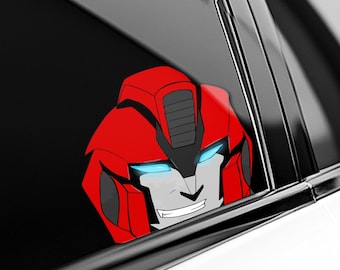 Transformers Peeker Peeking Car Window Decals - Bumper Waterproof Stickers - Megatron Ultra Magnus Ratchet Wheeljack Pack Stickers SLXV15-06