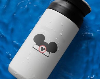 Original Mouseketeer Hat Peeker Peeking Car Window Decals - Bumper Waterproof Stickers,  Retro Vintage Mickey Ears Disney decal  AXHF28