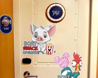 Boat Snack Cruise magnet, Heihei and Pua Disney cruise line magnet, Family Cruise door magnet Disney Cruise Magnet OIQZ10
