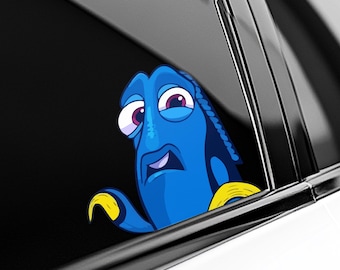 Dory And Nemo Peeker Peeking Car Window Decals - Funny Bear Bumper Waterproof Stickers - Finding Nemo - Pack Stickers SLWR23-02