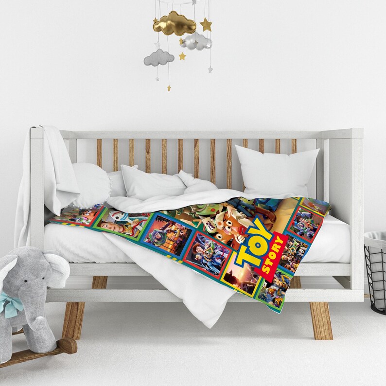 Personalized Toy Story 5 Disney character blanket, Lilypad Woody Buzz Lightyear Jessie Blanket, Birthday Boy Girl gift blanket AYFJ24 image 3