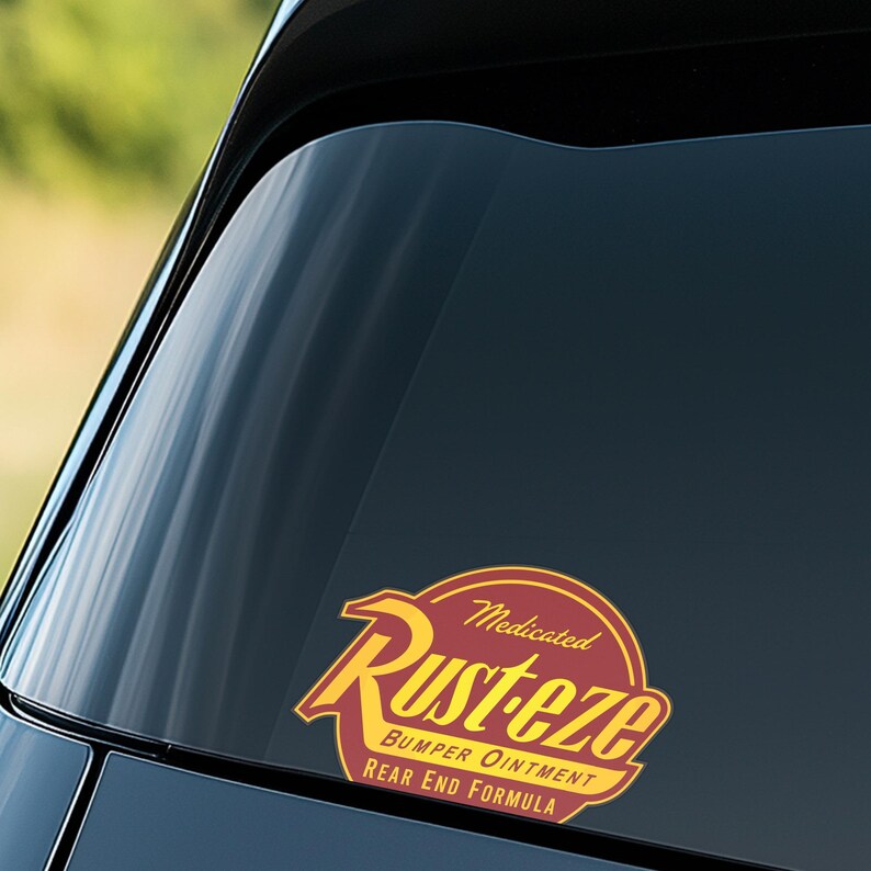 Medicated Rust Eze Rusteze Lightning Mcqueen Peeker Sticker โ Carsland Radiator Springs ...