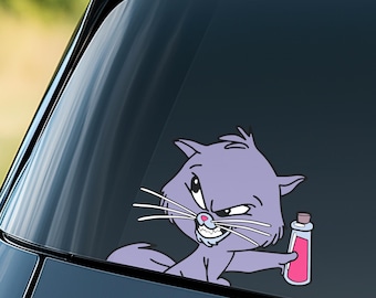 Evil Yzma Cat Peeker Sticker – Disney Villain Yzma Peeking Vinyl Decal – Waterproof Emperor’s New Groove Car & Laptop Sticker OHU414