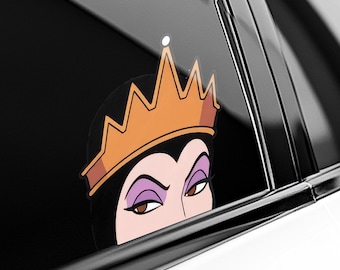 Evil Queen Peeker Sticker – Waterproof Vinyl Peeking Villain Decal, Snow White Car/Laptop Sticker, Evil Queen Villain   OHUQ25