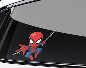 Spidey Spider Man Spider Verse Craft Peeker Peeking Car Window Decals - Bumper Waterproof Stickers AXHF36