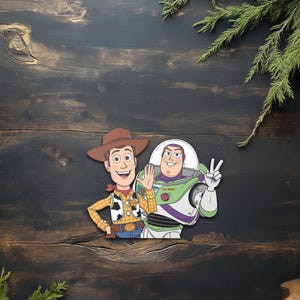 Buzz Woody Peeker Sticker – Toy Story Peeking Vinyl Decal, Waterproof Car & Laptop Sticker, Disney Pixar Gift OHVO19