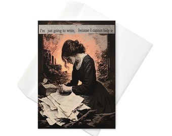 Emily Brontë Writing Greeting Card