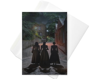 The Brontë Sisters Walking Towards The Parsonage Greeting Card