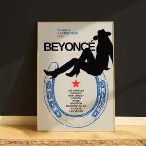 Poster del tour Cowboy Carter di Beyoncé 2025 - Stampa artistica da parete di Beyoncé - Stampa del concerto - Regalo di Beyoncé - Stampa artistica delle date del tour - Poster del tour di Beyoncé 2025