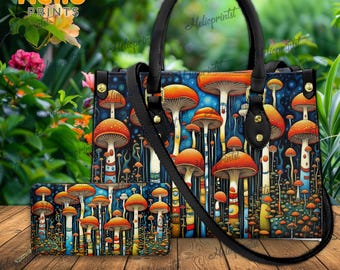 Morel of the Story, Mushroom Embroidered Canvas Messenger Bag