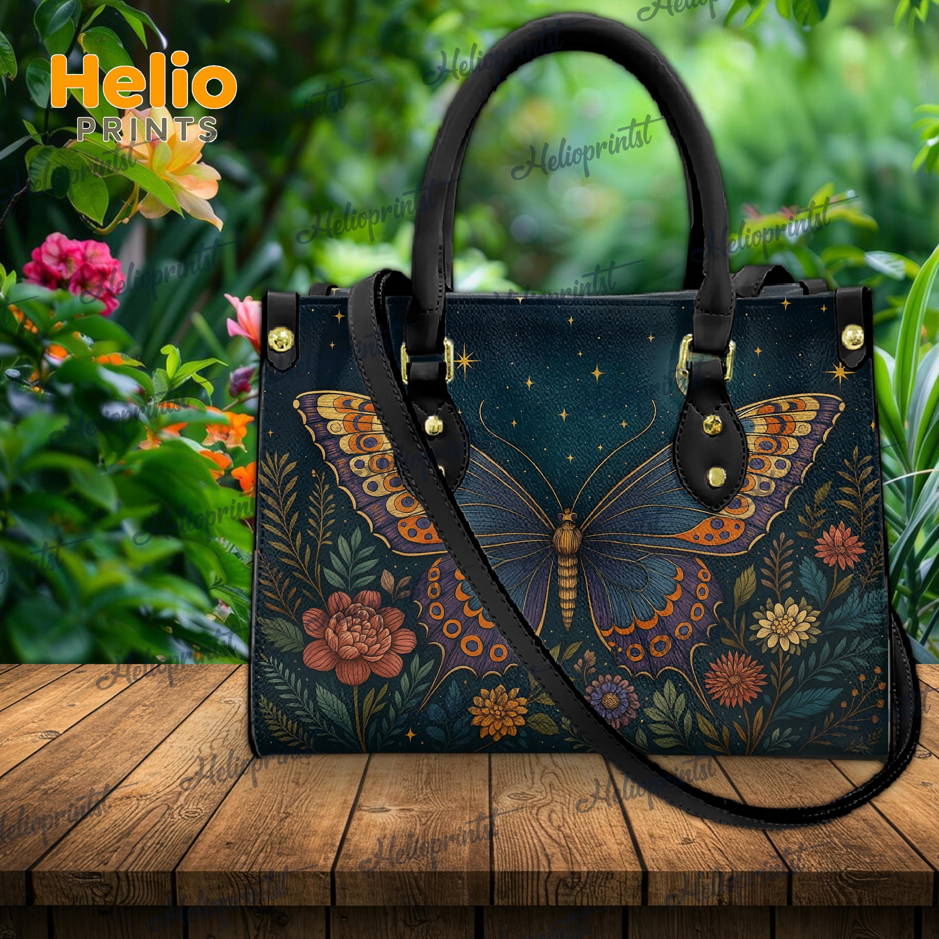 Discover Butterfly and Moth Leather Handbags, Floral Mandala Purse, Colorful Butterfly Leather Bag, Gift for Her