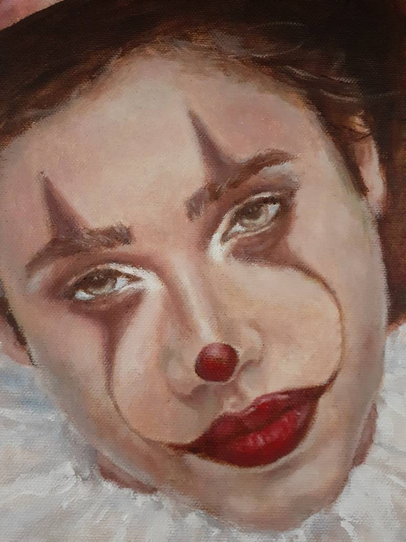 Il Pagliaccio, Portrait de clown Peinture à l'huile image 9