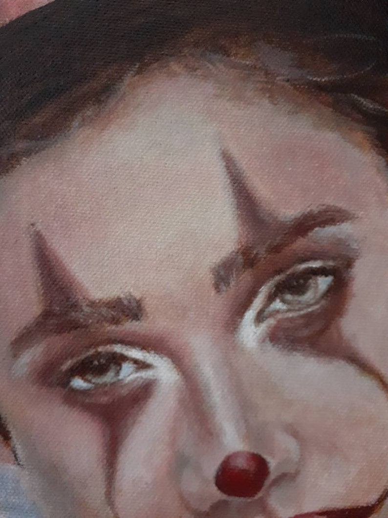 Il Pagliaccio, Portrait de clown Peinture à l'huile image 7
