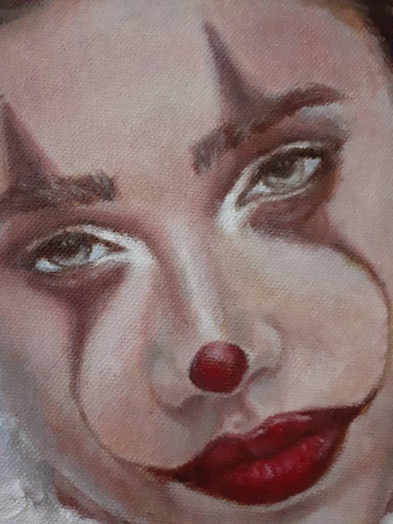 Il Pagliaccio, Portrait de clown Peinture à l'huile image 4