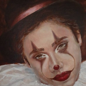 Il Pagliaccio, Portrait de clown Peinture à l'huile image 5