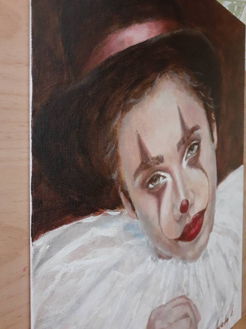 Il Pagliaccio, Portrait de clown Peinture à l'huile image 2