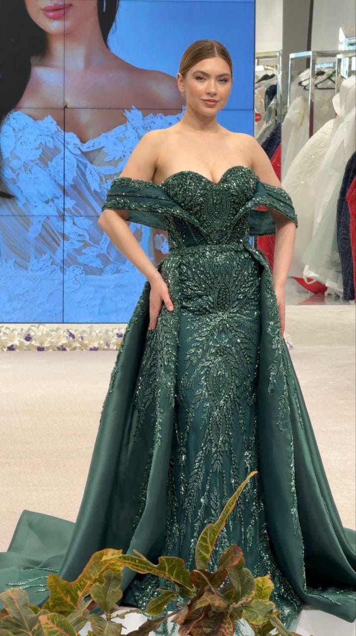 strapless open back dress A Line V Neck Long Sleeves Champagne Prom Dress with Appliques TP0940 US12 / As Picture main image 0