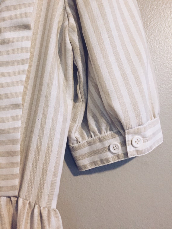 vintage women's business casual white cream strip… - image 7