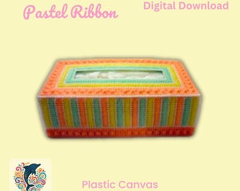 PDF Cover für Taschentuchbox Cover: Pastel Ribbon Design (PDF-Muster)
