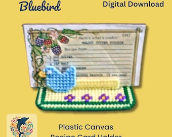 Bluebird Rezept-Kartenhalter Kunststoff Leinwand-Muster (Digitaler Download)