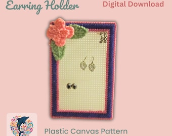 Ohrring Halter - Kunststoff Leinwand Muster PDF - Schmuck Display Rahmen - DIY Organizer Craft - Digital Download
