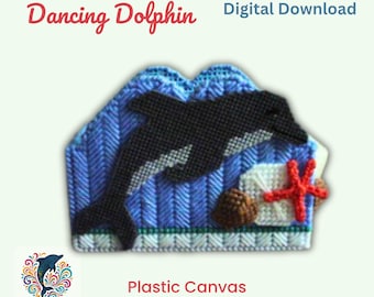 Delfin Serviettenhalter Kunststoff Leinwand Muster: Ocean Theme DIY Craft (PDF-Download