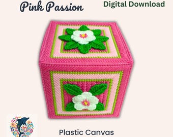 Floral Trinket Box Kunststoff Leinwand Muster: Pink Passion (PDF Download)