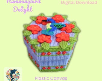 Kolibri Floral Trinket Box Kunststoff Leinwand Muster (PDF)