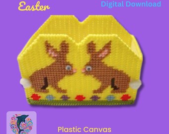 Hase Ostern Serviettenhalter Kunststoff Leinwand Muster (PDF)