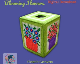 Floral Tücher Box Cover PDF PDF Muster: Blühende Blumen Design (Digitaler Download)
