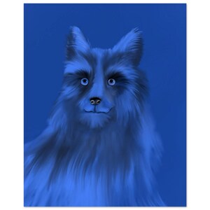 Blue Dog Poster - Digital Painting - Printed Wall Art