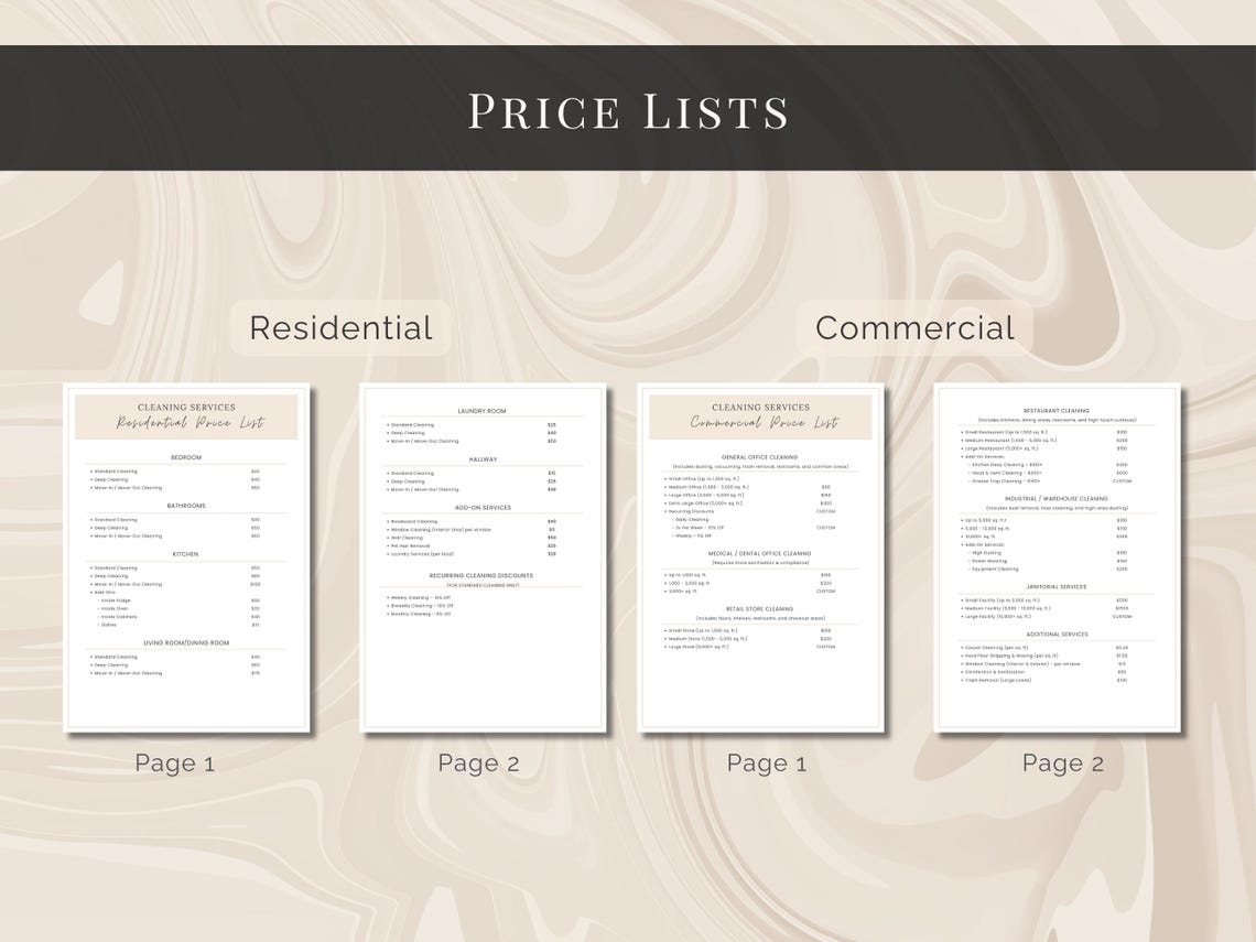 Cleaning Business Forms Bundle, Editable Cleaning Contract, Cleaning ...
