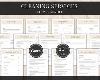 Cleaning Business Forms Bundle - Editable Cleaning Contract Cleaning Checklist Commercial Cleaning Proposal Cleaning Service Intake Form