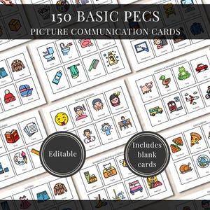 PECs Picture Communication Cards for Autism Communication pdf, Nonverbal Printable Visual Aid, Flashcards for Home, School, or Therapy
