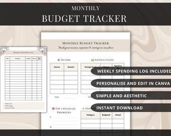 Printable Monthly Budget Planner Worksheet for Bullet Journal Monthly Budget Tracker Journal Page Printable Spending Tracker Monthly Budget