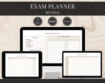 Exam Planner Printable, Student Exam Planner for GCSEs, A Level Tracker, College Exam Revision Planner, Exam Timetable, Exam Study Planner