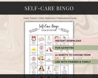 Self Care Bingo Karten - Self Care Bingo Druckbare Spiele Selbstliebe Herausforderung Selbstfürsorge Aktivität Selbstfürsorge Checkliste Wellness Bingo