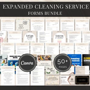 Cleaning Business Bundle - Editable Cleaning Service Forms, Cleaning Service Agreement, Intake Form, Flyers, Business Cards and Checklists