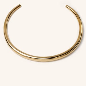 Minimalistischer Metall Choker – Gold oder Silber Edelstahl Halsband-Halskette – Statement Schmuck – Offener Torque Halsreif