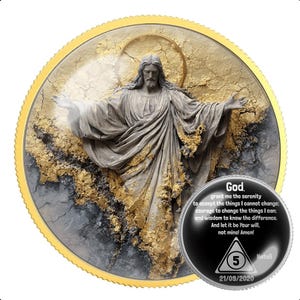 Personalized Sobriety Coin: AA NA Recovery Gift with Serenity Prayer