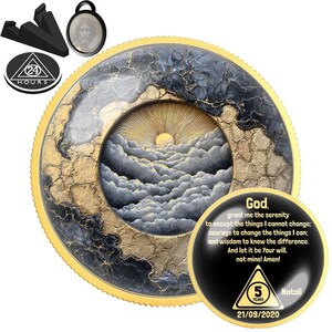 BestSeller Waves and Sunrise Sobriety Coin | AA NA Recovery Medallion | Clean Time Milestone Gift Sponsor Sponsee | Sober Anniversary Token