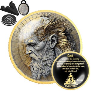 BestSeller God Sobriety Coin with Faith Message | AA NA Recovery Medallion | Clean Time Milestone Gift Sponsor Sponsee | Sober Anniversary